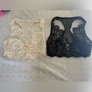 Victoria Secret Bralette XS - White Lace (New Without Tag) And Black Lace (NWT)